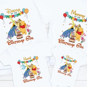 Personalized Winnie-Pooh And Friends Family Matching Birthday Trip Shirt, Disneyland Winnie-Pooh Birthday Girl Birthday Boy Party Shirt
