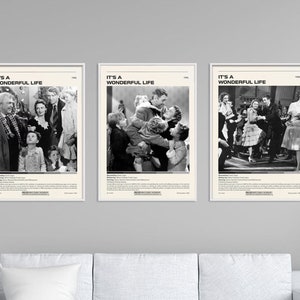 Custom It&#39;s a Wonderful Life 40s Christmas Film Poster, George Lassos, Modern Vintage Art Print Poster Nice Romance Gift Decor Unframed