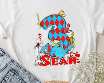 Personalized Dr. Se.uss Birthday Shirts, Cat In Hat Shirts, Custom Birthday Girl, Personalized Birthday Boy, Great Gifts For Book Lover