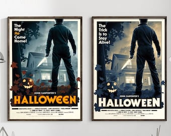 Halloween 1978 Movie Poster, Halloween Horror Film Retro Poster, Michael Myers, Happy Halloween Wall Art, The Night He Came Home, Unframed