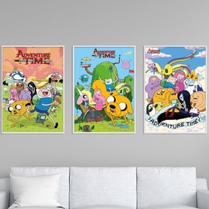 Adventure Movie Time Animated Series Poster, Cartoon Art, Finn, Jake-magical Dog, Adventure Poster, Gift For Kid, Teen, Decor Unframed