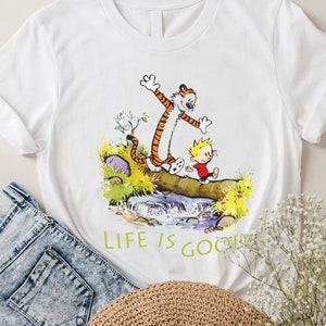 Funny Calvin Movie Hobbes Life Quote Shirts, Cute Comic Vintage Tee Sweatshirt, Calvin Film Hobbes Cartoon Tee, Gifts on Birthday, Christmas