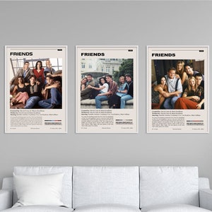 Custom Friends 90s Tv Show Poster, Chandler Rachel Monica Phoebe Ross Joey Vintage Poster, Retro Gift For Him, Her, Friends, Decor Unframed