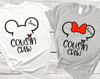 Custom Disney Cousin Crew Shirts 2026, Personalized Disneyworld Matching Cousin Squad Shirt, Mikey Minnie Disneyland Cousin Vacation