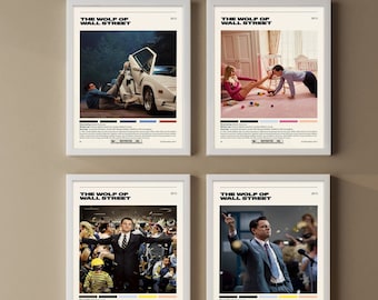The Wolf of Wall Street Multiple Style Poster, The Wolf Vintage Retro Art Print Poster, Nice Gifts For Him, Her, Film Fan Decor Unframed
