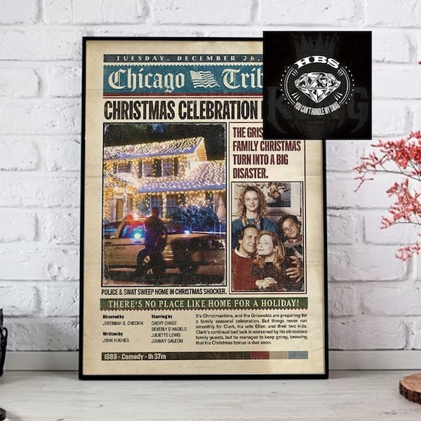 National Lampoon's Christmas Vacation 1989 Comedy Film Poster Clark Griswold Vintage Poster Style Newspaper Poster Xmas Gift Women Men Decor