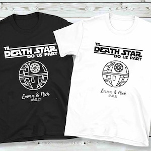 Custom Star Movie Wars Wedding Shirts, Personalized Mr Mrs Star-Wars Couples Shirts, Celebrating Wedding Trip, Disneyland Honeymoon Tee