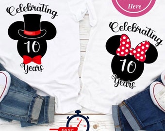 Custom Disneyland Vacation Anniversary Shirts, Personalized Year Anniversary Gift For Disneyland Couples, Disney Honeymoon Couple Matching
