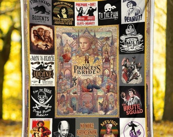 The Princess Bride 80s Fleece Blanket, Princess Bride Movie Retro Vintage Art Fleece, Valentine Gifts, Christmas Gifts For Him, Her, Couple