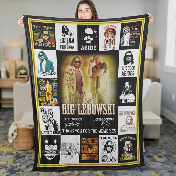 The Big Lebowski Blanket, The Dude Retro Vintage Fleece Blanket, The Big Lebowski Movie Thank You Blanket, Gifts For Him, Her, Film Gift Fan