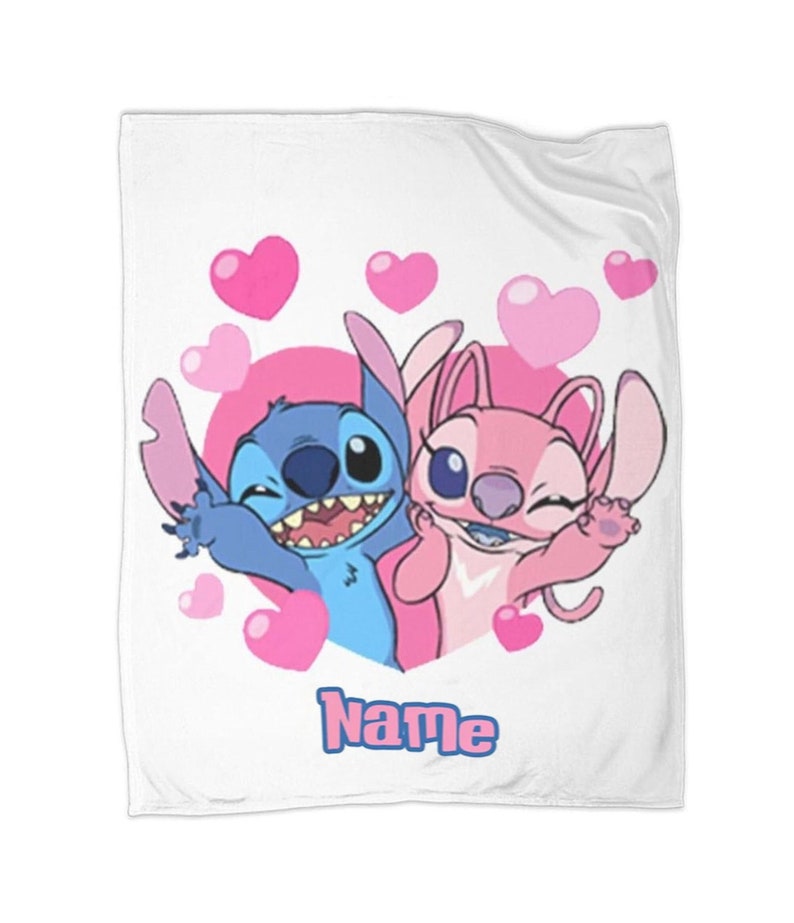 Custom Stitch and Angel Blanket Stitch and Friends Cute Fleece Blanket