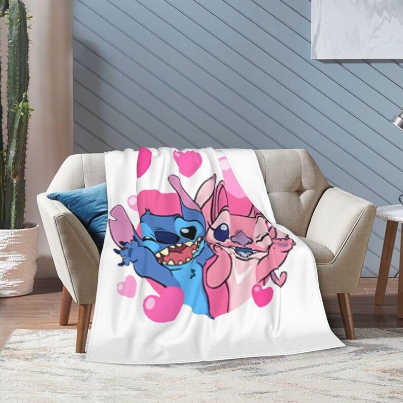 Custom Stitch and Angel Blanket Stitch and Friends Cute Fleece Blanket