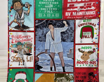 Cousin Eddie National Lampoon’s Vacation Christmas Fleece Blanket, Cousin Eddie Funny Retro Blanket,National Lampoon Vintage Gift Xmas Decor