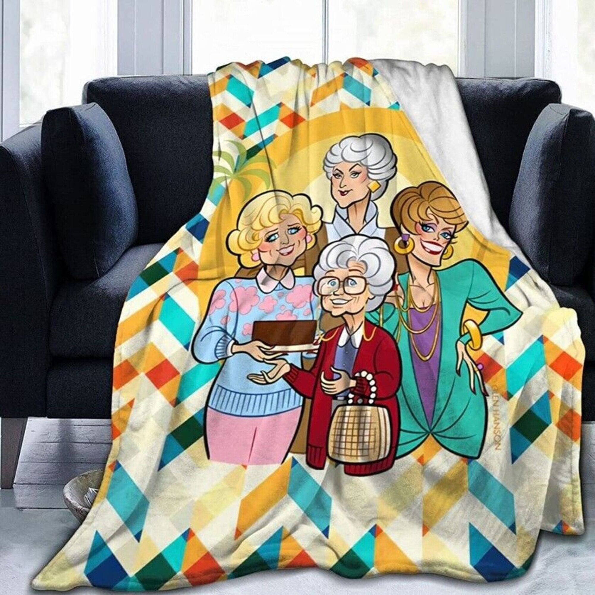 The Golden Girls Sitcom Fleece Blanket Golden Girls Dorothy Sophia Rose Blanche Vintage Art Classic Film Blanket Christmas Birthday Gift Etsy