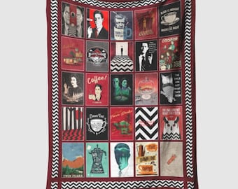 Twin Peaks 1990 Movie Fleece Blanket, Dale Cooper Laura Palmer Investigation Crime Blanket, Twin Peaks Vintage Blanket, Gift For Film Fan