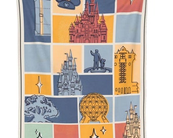 Magical Castle Blanket Magic Kingdom Fleece for Women Men Girls Boys Bedroom Living Room Couch Office Car Retro Vintage Disneyland Blanket