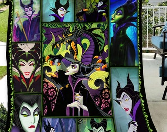 Malefi.cent Villain Cartoon Blanket, Evil Fairy Fleece Blanket For Bed, Sofa, Couch, Villain Vintage Blanket, Halloween Unique Gifts