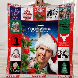 Clark Griswold Fleece Blanket, National Lampoon&#39;s Vacation Christmas Blanket, Christmas Vacation Movie Family Xmas Blanket You Serious Clark