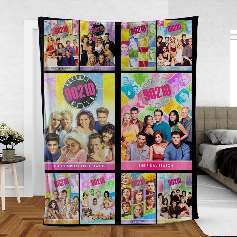 Beverly Hills 90210 Movie Vintage Fleece Blanket, Retro Beverly Hills 1990 Teen Movie Blanket Great Gift For Friends, 90210 Fleece Blanket image 1