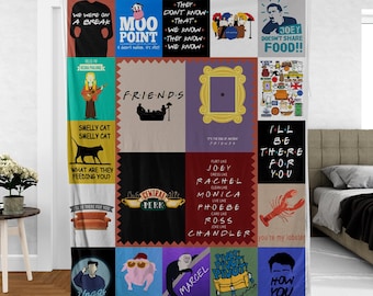 Friends Series Fleece Blanket, Friends Joey Rachel Monica Phoebe Ross Chandler Funny Quote Blanket, Birthday, Christmas Gifts For Film Fan