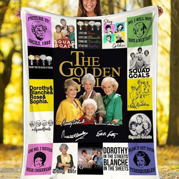 The Golden Girls Signature Retro Fleece Blanket, Golden Girls Character Have Nice Day All Vintage Blanket, Mothers Day Gift, Christmas Gifts