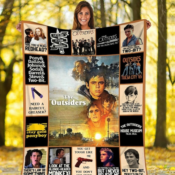 The Outsiders 80s Film Fleece Blanket, The Outsiders Vintage Blanket, Ponyboy, Teen Blanket, Christmas Gift, Birthday Gifts For Film Fans