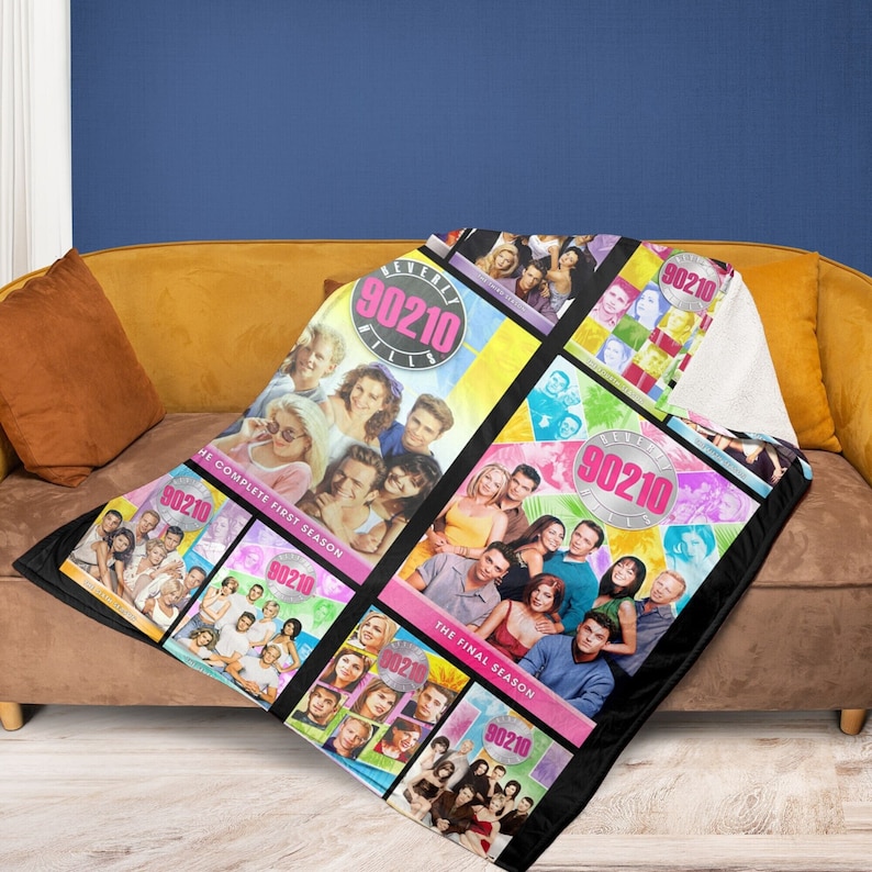Beverly Hills 90210 Movie Vintage Fleece Blanket, Retro Beverly Hills 1990 Teen Movie Blanket Great Gift For Friends, 90210 Fleece Blanket image 2