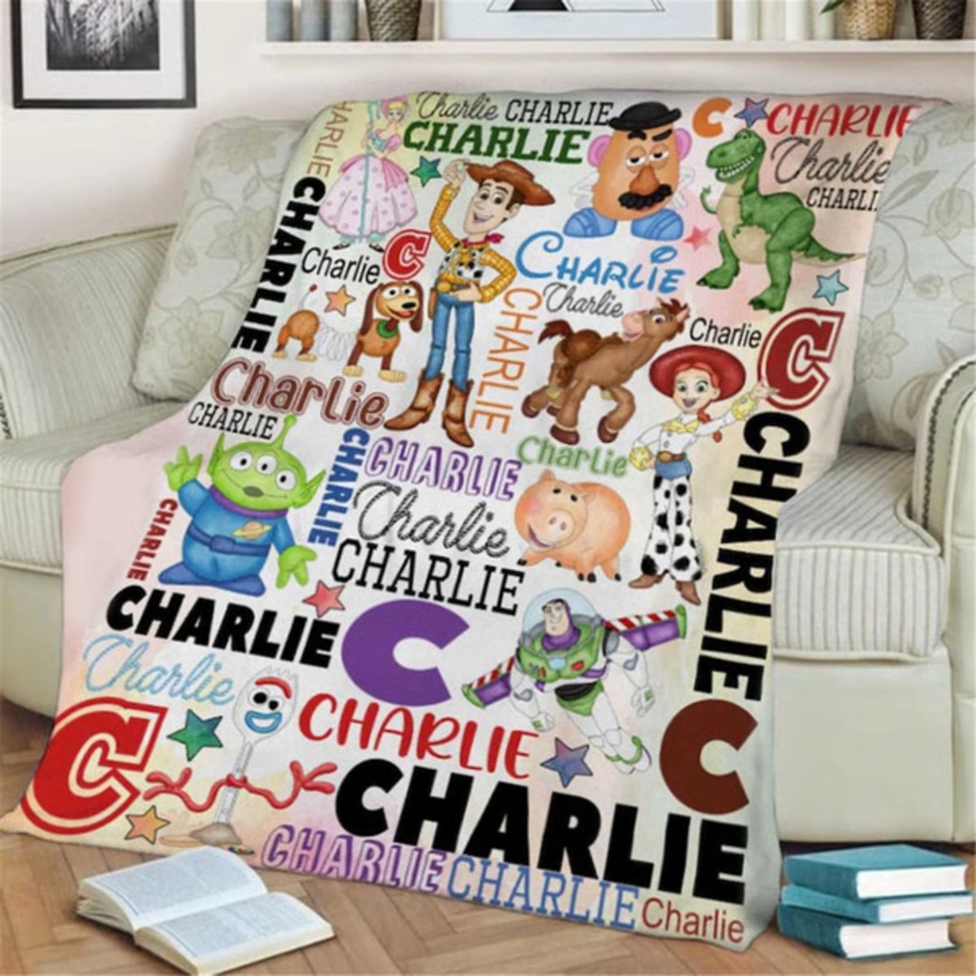 Personalized Disney Toystory Fleece Blanket, Custom Name Disney