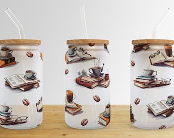 Books Motivation,16 oz Libbey Glass Can Tumbler Sublimation Design,Glass Can Sublimate Designs,Glass Can tumbler design PNG download