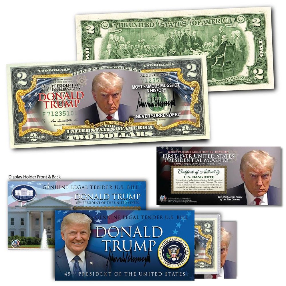 Trump Mugshot Genuine Legal Tender U.S. 2 Bill Etsy