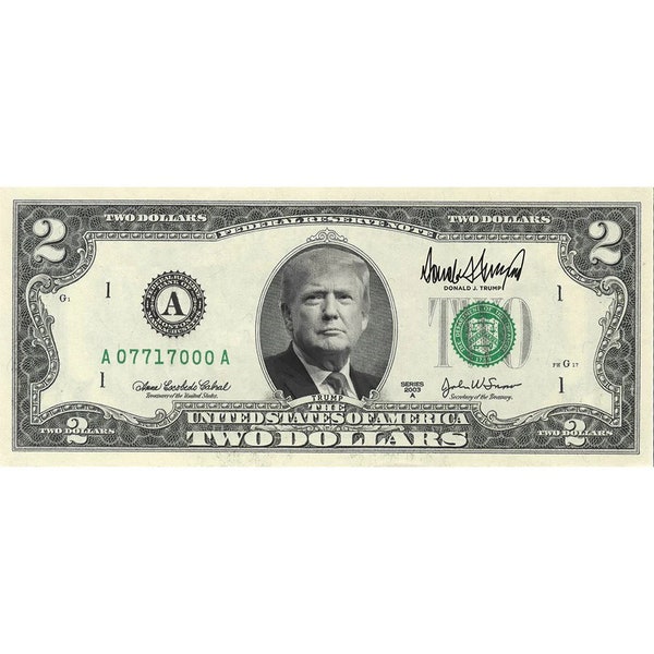 Trump 2 Dollar Bill - Etsy