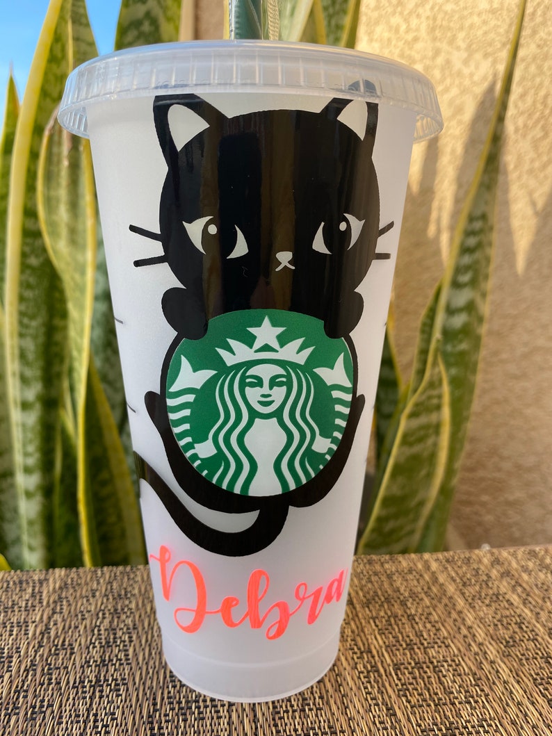 Black Cat Cat Mom Kitten Starbucks Cup Etsy