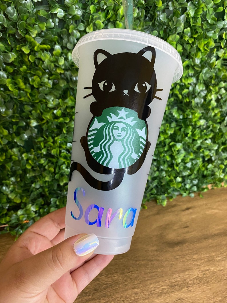 Black Cat Cat Mom Kitten Starbucks Cup Etsy