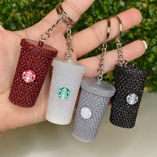 Tumbler Keychain Starbucks Sticker Rhinestone Etsy