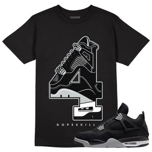 No.4 Unisex Shirt Match Black Canvas 4s
