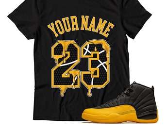 black and gold jordans 12 shirt