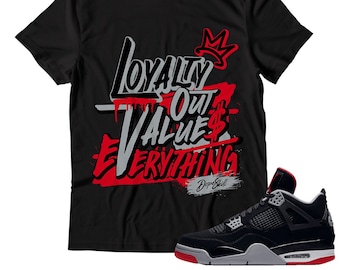 NEW L Unisex Shirt Match Jordan 4 Bred