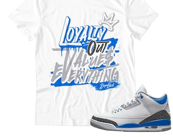 NEW L Unisex Shirt Match Jordan 3 Racer Blue