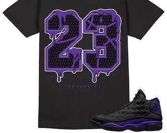 black and purple jordans shirt
