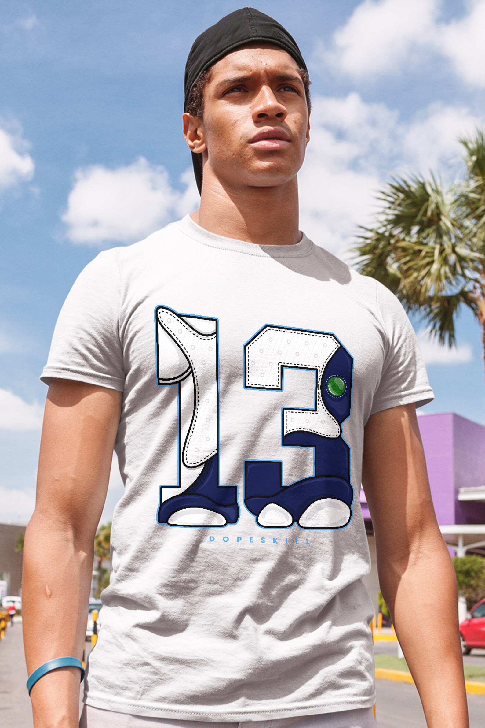 No.13 Unisex Shirt Match Jordan 13 Obsidian | Etsy