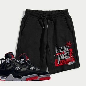 NEW L Men&#39;s Fleece Shorts To Match Jordan 4 “Bred”