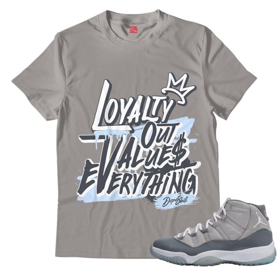 NEW L Unisex Shirt Match Jordan 11 Cool Grey - Grey Tshirt