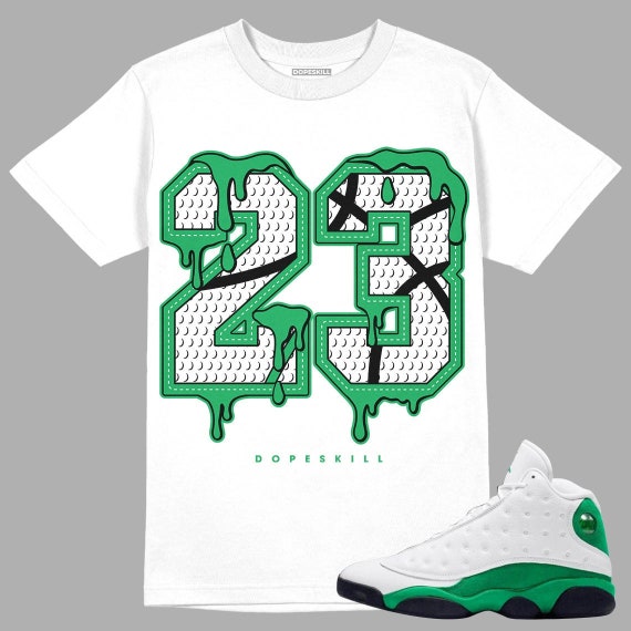 green and white jordan 13 shirt