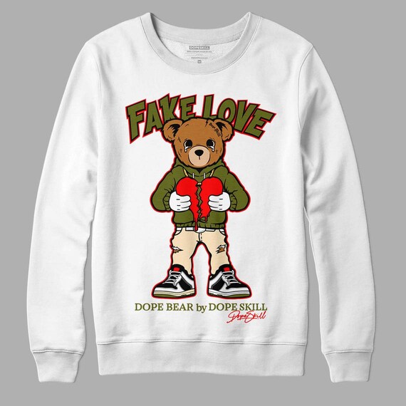 Sudadera con cuello redondo Olive 1s Low OG DopeSkill Fake Love Graphic Etsy Mexico
