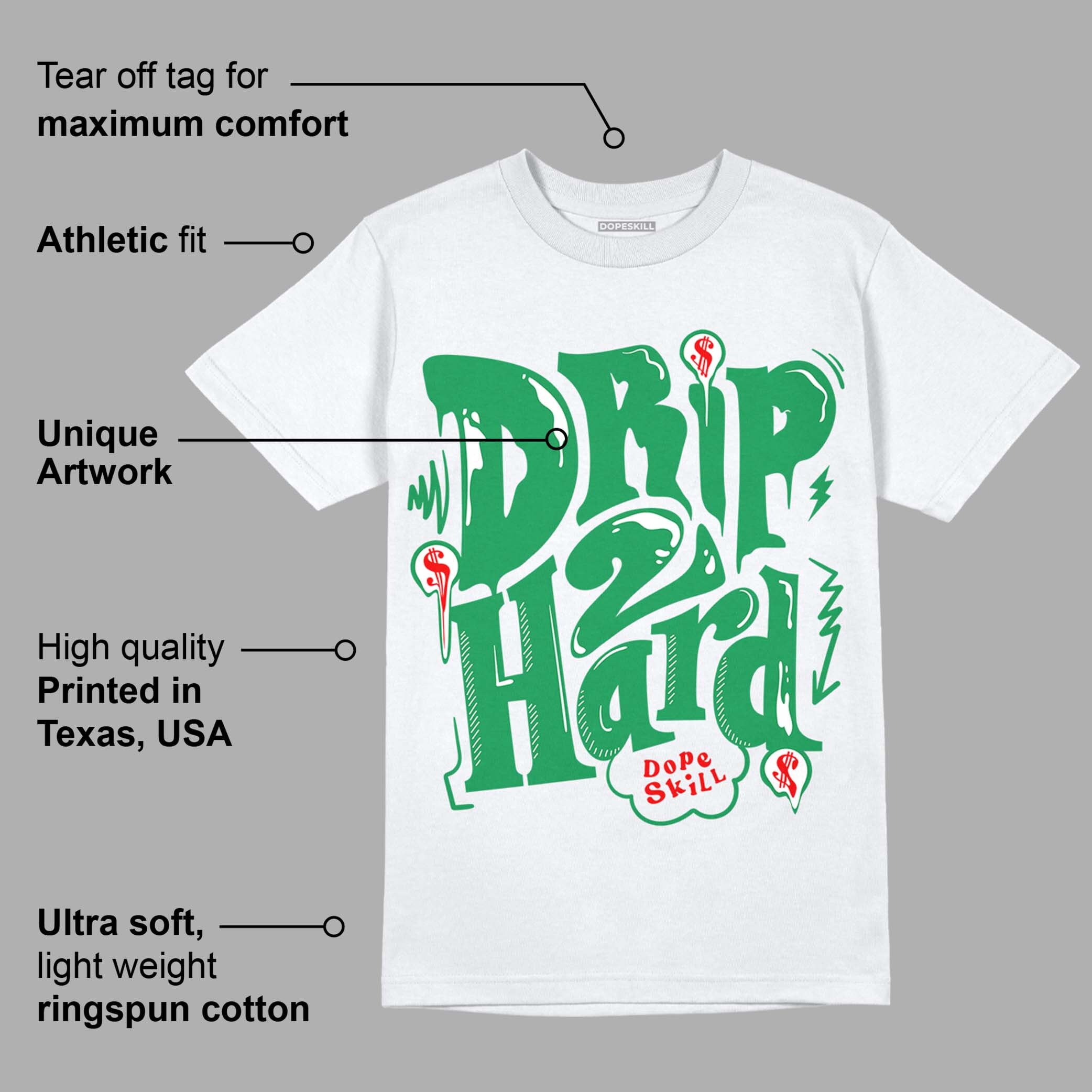 Lucky Green 1s Retro High OG Dopeskill Unisex Shirt Drip Too Hard Graphic -   Canada