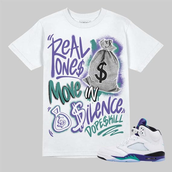 Streetwear Graphic Tee, Grape 5s Unisex Graphic Tshirt, Dopeskill