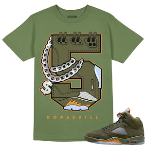 Olive 5s DopeSkill Unisex Shirt No.5 Graphic - Olive Tshirt