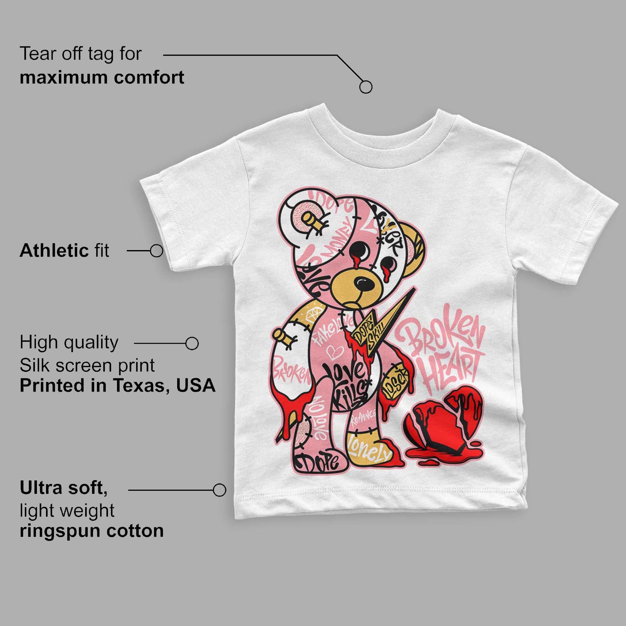 Red Stardust 3s Dopeskill Toddler T-shirt Broken Heart Red Stardust 3s Dopeskill Toddler T-shirt Broken Heart