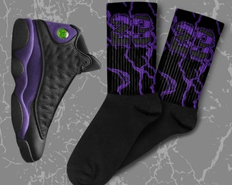 purple jordan socks