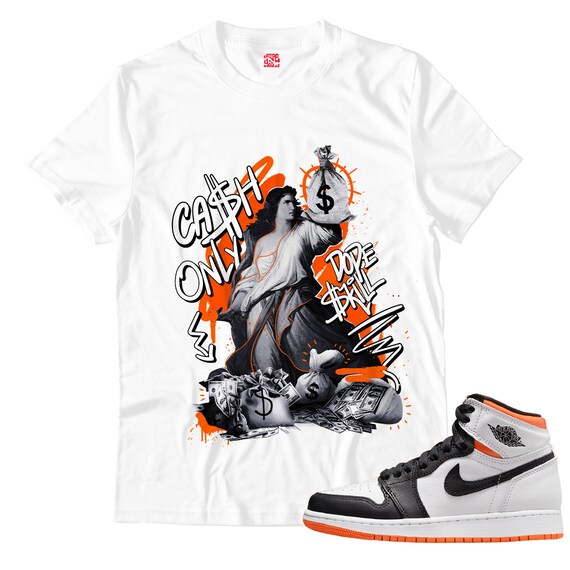 retro 1 electro orange shirt